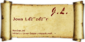 Jova Lázár névjegykártya